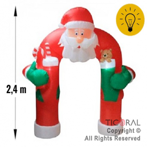 INFLABLE DECORACION ARCO DE SANTA 5 LED 2.4 MTS X 1
